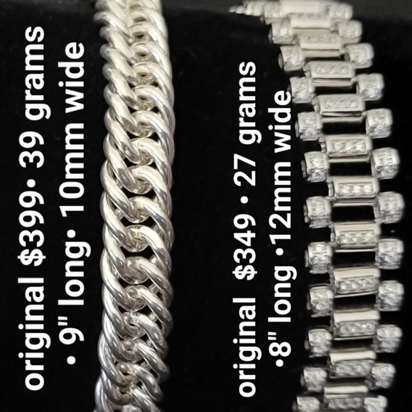 BRACELETS - REAL 925 STERLING SILVER - Picture 9 of 12